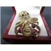 Image 2 : Gold clad crystal & pearl octopus ring