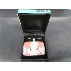 Large sterling  necklace & wrapped cameo pendant