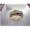Image 2 : Sterling silver diamond & gemstone flower ring.