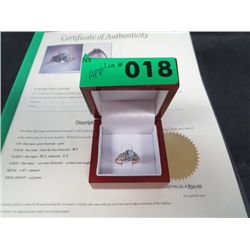 10 kt yellow gold - blue topaz ring