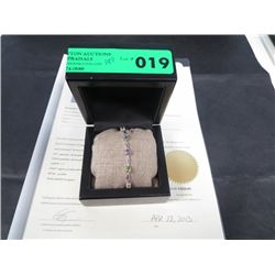 Sterling silver multi-gemstone ladies tennis  bracelet