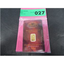999 solid gold certified & numbered bullion bar