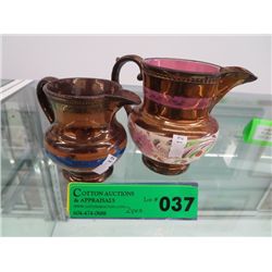 Two English lusterware jugs
