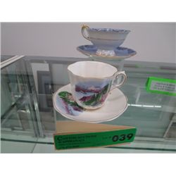 Two cups and saucers-1 German and 1 English