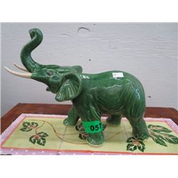 Green ceramic elephant