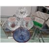Image 1 : Three new crystal candleholders & a small dish