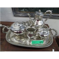 5 piece coffee and tea set in silver plate
