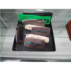 Six key chain size pen knives