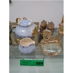 5 pieces glass and china