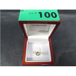 Vivid Citrine & Diamond Ring