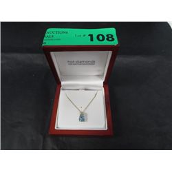 Diamond & Blue Topaz Pendant