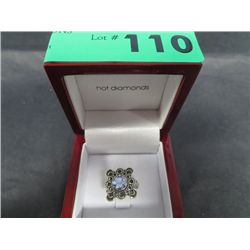 Vintage style Blue Topaz & Sterling Silver Ring