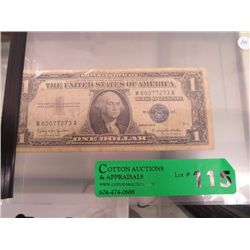 1957 Blue Seal American silver certificate