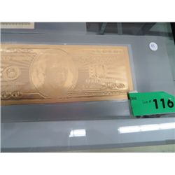 American .999 gold foil hundred dollar bill.