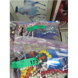 Two large bags of beads and costume jewelry