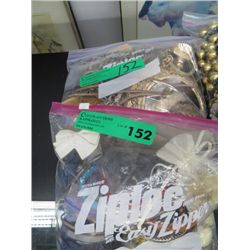 Two large bags of beads and costume jewelry