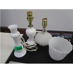 Hobnail and milk glass