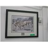 Image 1 : Framed wolf picture and wolf stamp