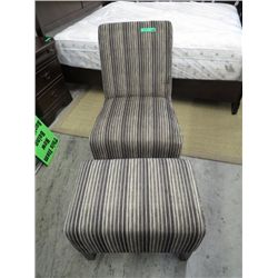 Upholstered chair and ottoman - NEW