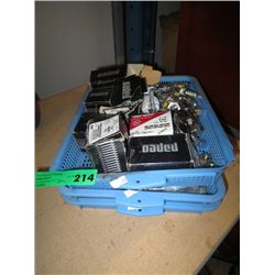 Three trays of hardware