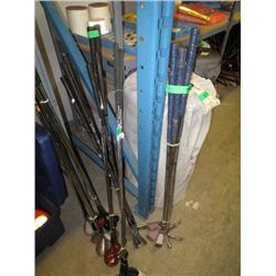 7 bundles of golf clubs and putters