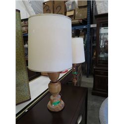 Wood base table lamp