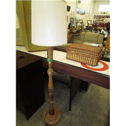 Wood base floor lamp