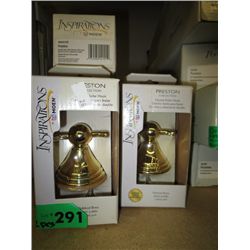 12 Moen double robe brass hooks