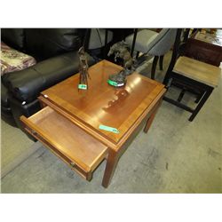Wooden end table with drawer