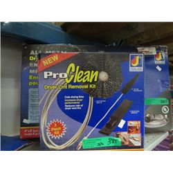 Dryer hook up and dryer lint removal kit