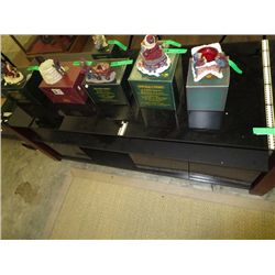 Black glass TV stand