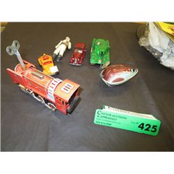 Six vintage toys