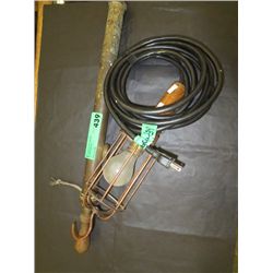Vintage trouble light and tire pump