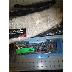 tray of thinsulate gloves/one tray of shoelaces