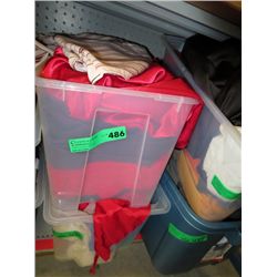 Two boxes of fabric and costume parts
