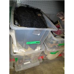 Two boxes of fabric and costume parts