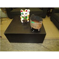 39" x 39" black coffee table