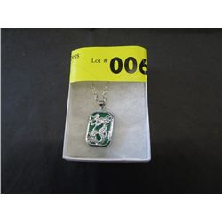 Dragon motif wrapped jade necklace & pendant