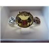Image 2 : Citrine gemstone ring set with 8 diamonds