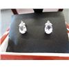 Image 2 : White topaz & diamond earrings