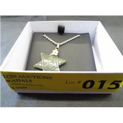 Carved jade Star of David necklace & pendant