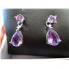 Image 2 : Brand new diamond & amethyst drop earrings
