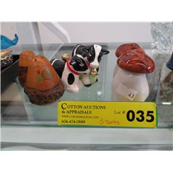 Three sets of collectible salt & pepper shakers