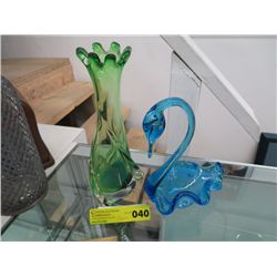 Two pieces of vintage  glass