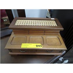 Men's dresser top jewelry box 5" tall, 12" long