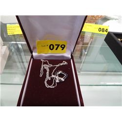 Diamond & sapphire heart in 10K white gold