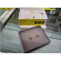 Freshwater pearl necklace & Gold ball post earrings