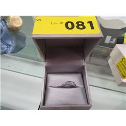 10k white gold ring with 3 diamonds