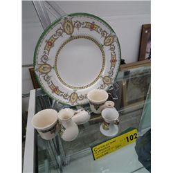 Seven pieces of English china