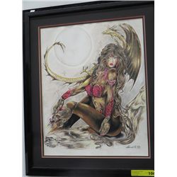 Framed Fantasy artwork by Stewart R. '97